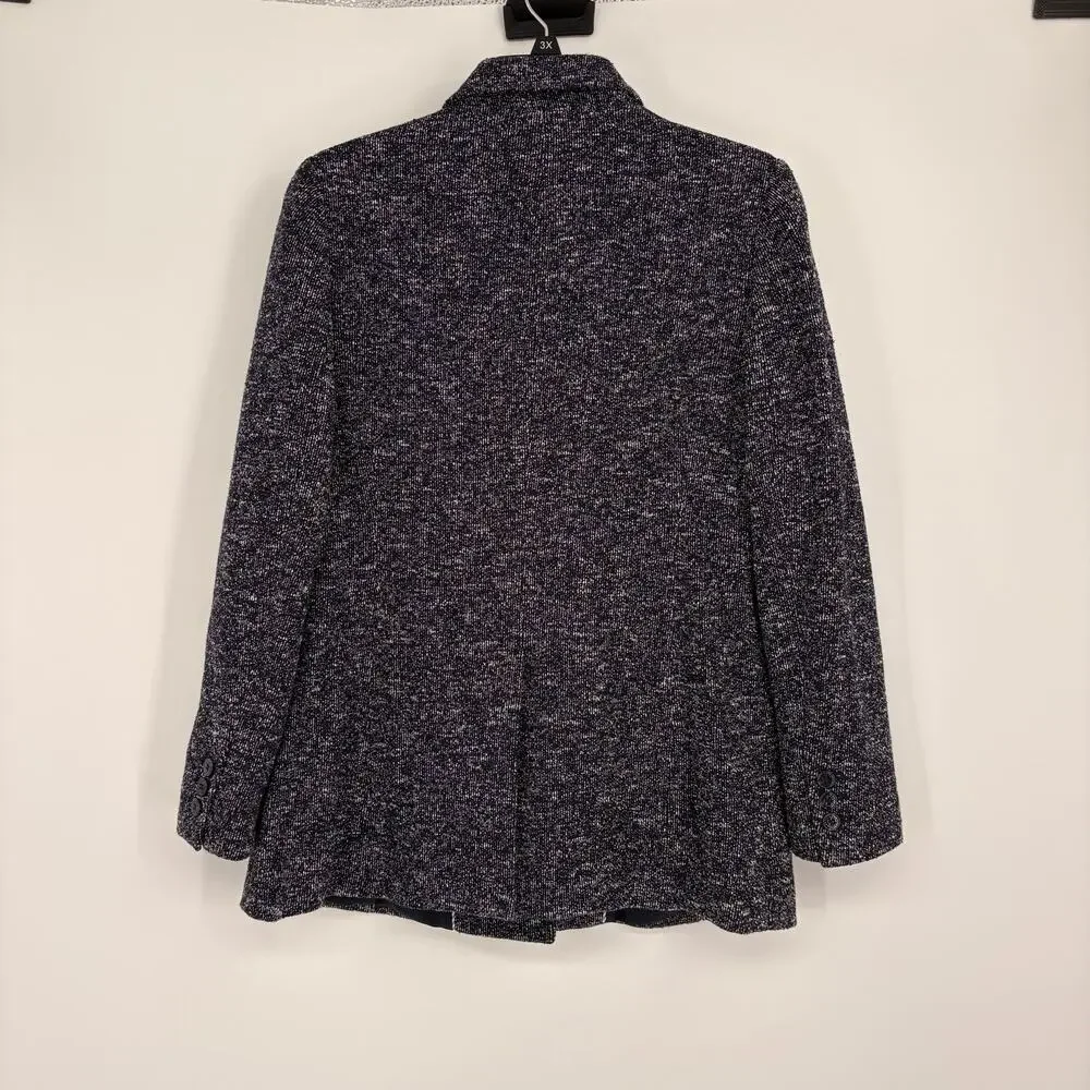 Talbots Navy Blue Marled One Button Blazer Business Career Academic‎ Size 6